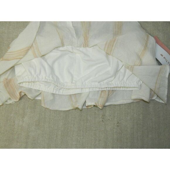 PILYQ Top Tub Crop Size XS/S Ivory Beige Ruffle Cotton Mila Strapless‎ - Picture 6 of 8
